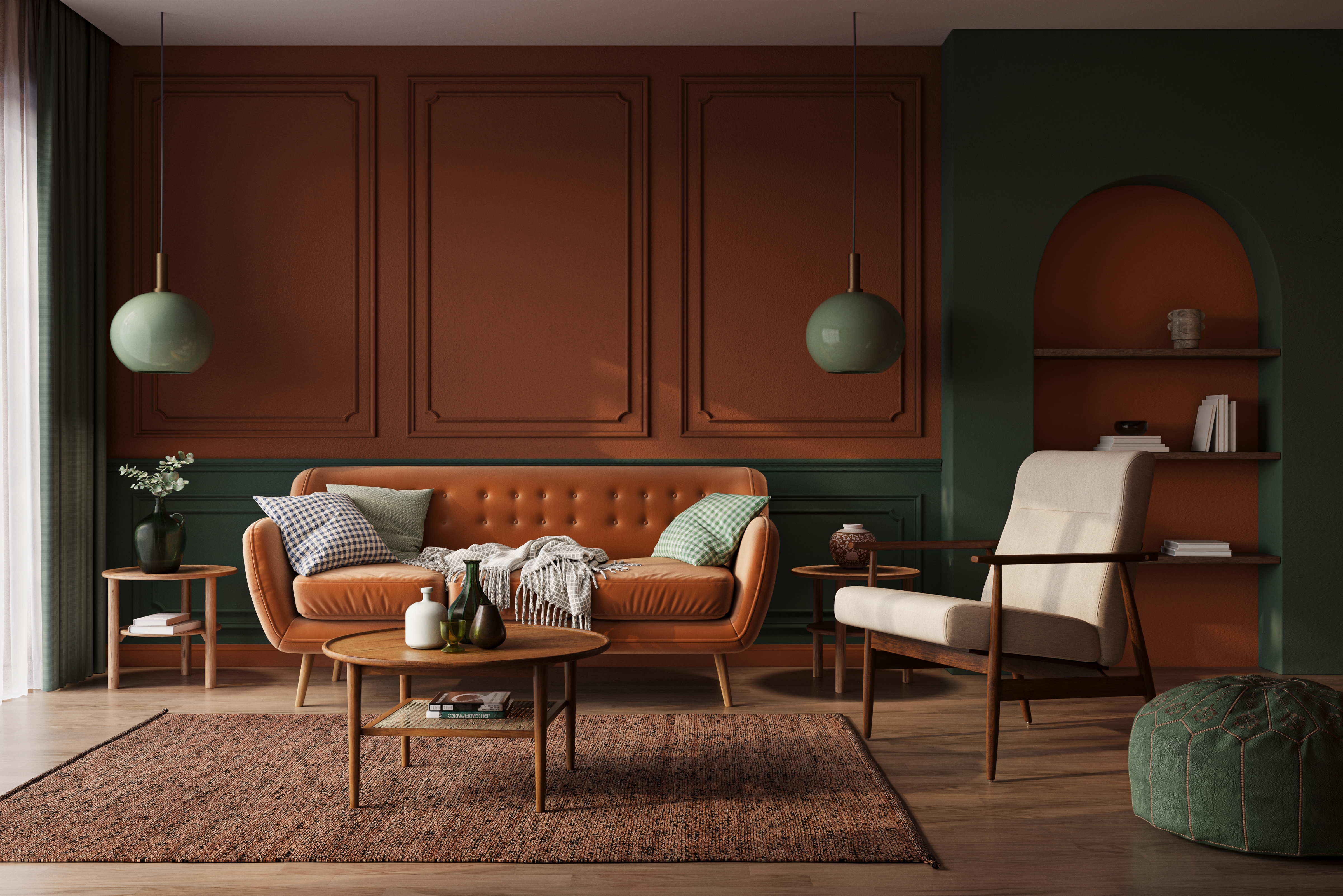 Interieur met warme tinten